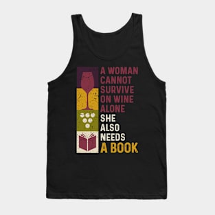 Wine Drinker Book Lover Tank Top